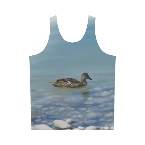 Swimming Duck, watercolor bird All Over Print Tank Top for Men (Model T43)