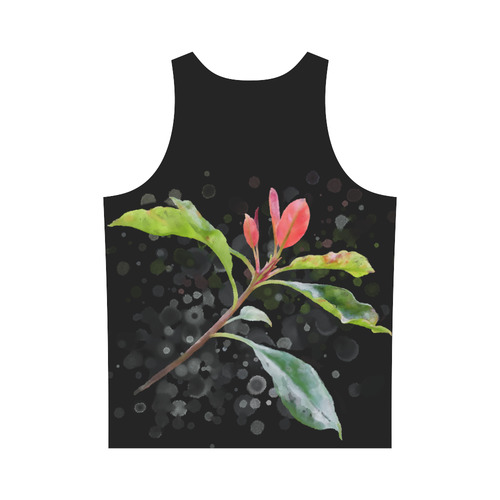 3 colors leaves, red blue green. Floral watercolor All Over Print Tank Top for Men (Model T43)