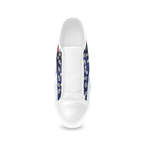 America Flag Banner Patriot Stars Stripes Freedom Women's Canvas Zipper Shoes/Large Size (Model 001)