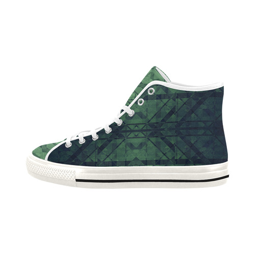 Sci-Fi Green Monster  Geometric design Vancouver H Men's Canvas Shoes (1013-1)