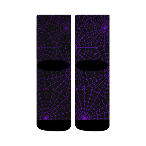 Halloween Spiderwebs - Purple Crew Socks