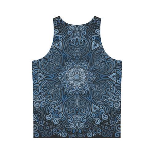 Blue Mandala Ornate Pattern 3D effect All Over Print Tank Top for Men (Model T43)