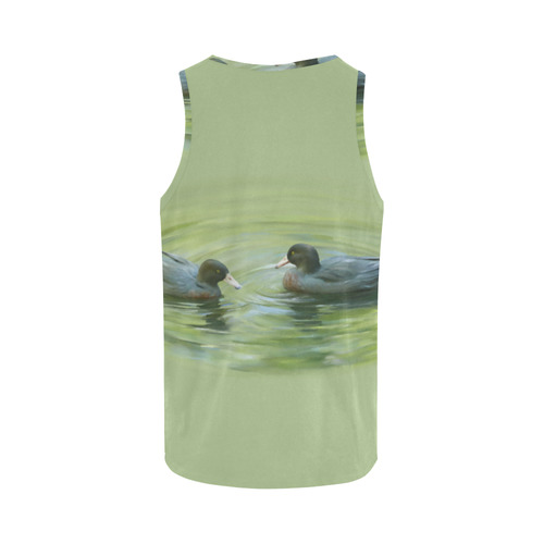 Blue Ducks in Pond - watercolor birds All Over Print Tank Top for Men (Model T43)