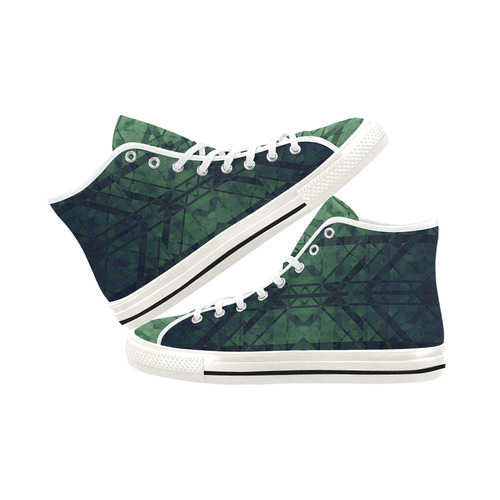 Sci-Fi Green Monster  Geometric design Vancouver H Men's Canvas Shoes (1013-1)