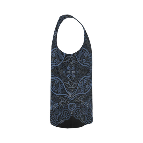 Blue Mandala Pattern with 3D effect All Over Print Tank Top for Men (Model T43)
