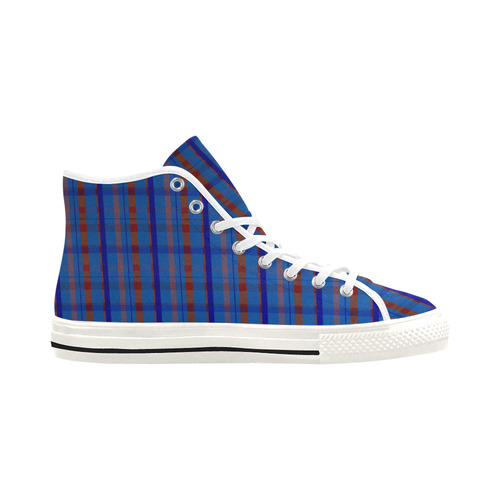 Royal Blue Plaid Hipster Style Vancouver H Men's Canvas Shoes (1013-1)