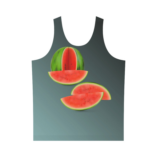 Watercolor Watermelon, red green and sweet All Over Print Tank Top for Men (Model T43)
