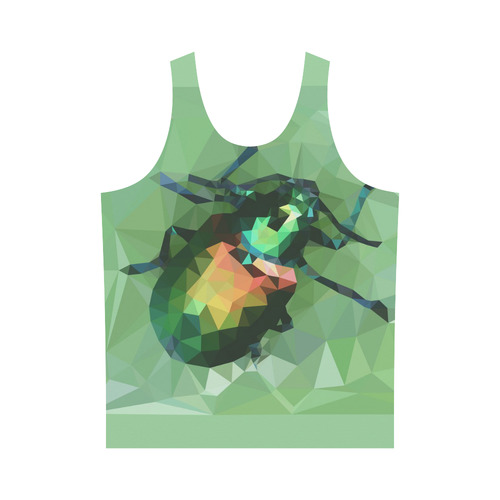 Pretty green bug, Low poly dogbane beetle All Over Print Tank Top for Men (Model T43)