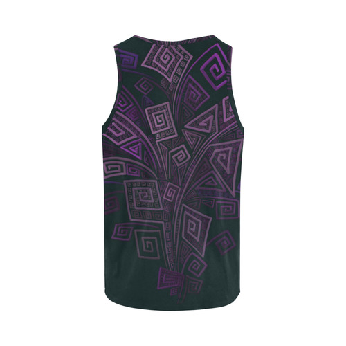 Psychedelic 3D Square Spirals - purple All Over Print Tank Top for Men (Model T43)