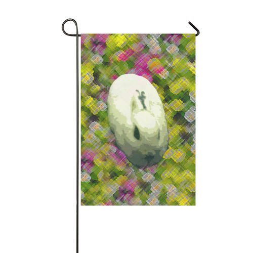 Lapin et de Fleurs Garden Flag 12‘’x18‘’（Without Flagpole）