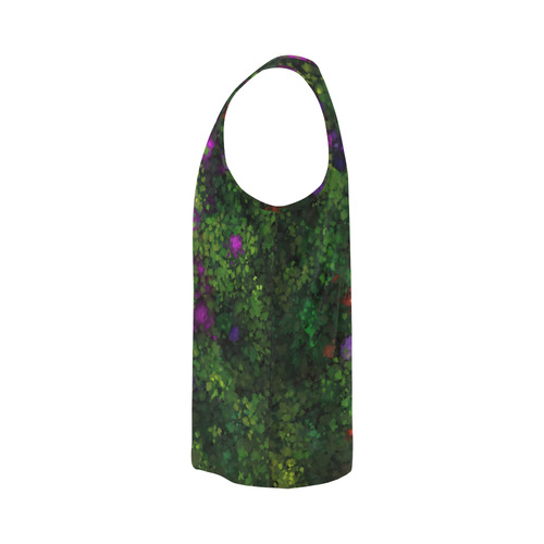 Wild Rose Garden, Oil painting. Red, purple, green All Over Print Tank Top for Men (Model T43)