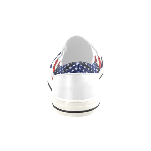 America Flag Banner Patriot Stars Stripes Freedom Women's Slip-on Canvas Shoes/Large Size (Model 019)