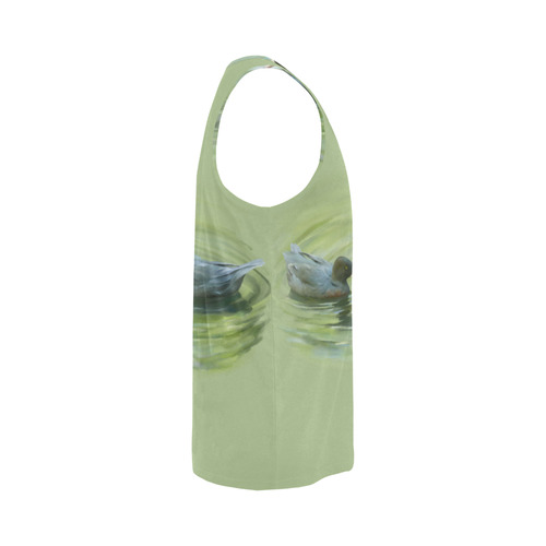 Blue Ducks in Pond - watercolor birds All Over Print Tank Top for Men (Model T43)