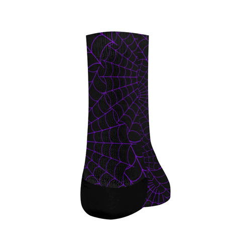 Halloween Spiderwebs - Purple Crew Socks