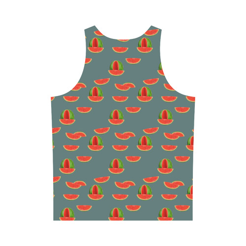 Watercolor Watermelon red, green and sweet pattern All Over Print Tank Top for Men (Model T43)