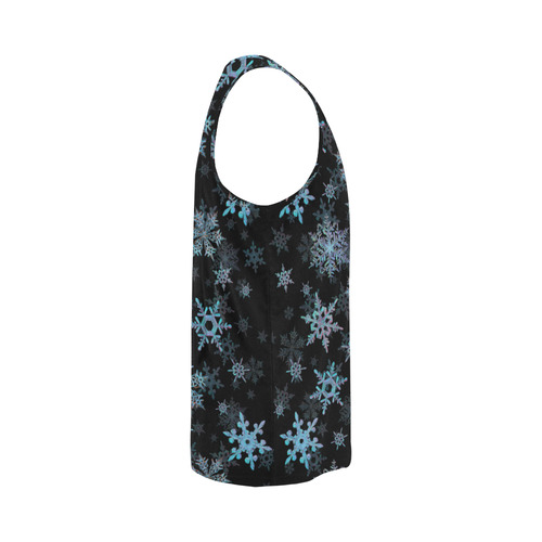 Snowflakes, Blue snow, Christmas All Over Print Tank Top for Men (Model T43)