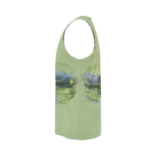 Blue Ducks in Pond - watercolor birds All Over Print Tank Top for Men (Model T43)