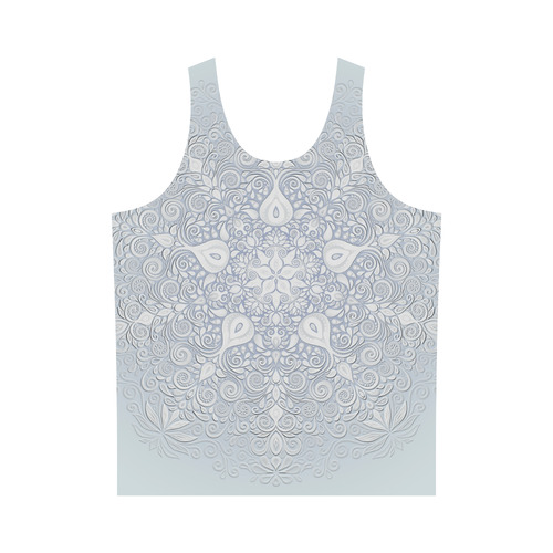 White and Blue Watercolor Mandala All Over Print Tank Top for Men (Model T43)