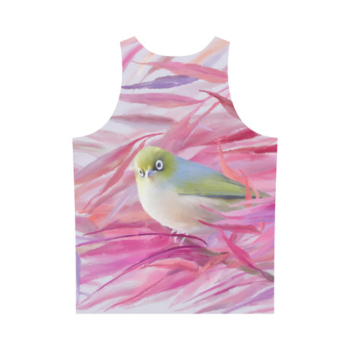 Cute SilverEye, angry bird watercolor All Over Print Tank Top for Men (Model T43)