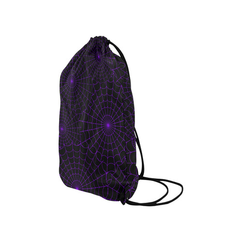 Halloween Spiderwebs - Purple Small Drawstring Bag Model 1604 (Twin Sides) 11"(W) * 17.7"(H)