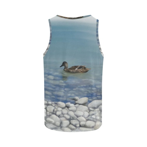 Swimming Duck, watercolor bird All Over Print Tank Top for Men (Model T43)