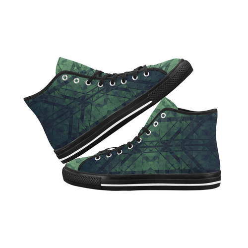 Sci-Fi Green Monster  Geometric design Vancouver H Men's Canvas Shoes (1013-1)