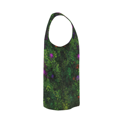 Wild Rose Garden, Oil painting. Red, purple, green All Over Print Tank Top for Men (Model T43)