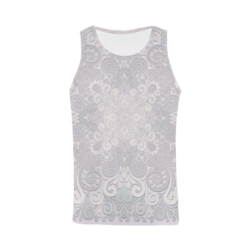 Romantic Powder Pink Watercolor Ornate All Over Print Tank Top for Men (Model T43)