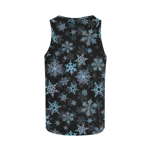 Snowflakes, Blue snow, Christmas All Over Print Tank Top for Men (Model T43)