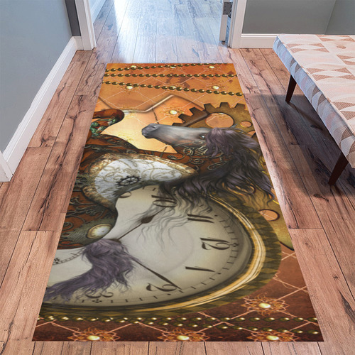 Steampunk, awesome steampunk horse Area Rug 9'6''x3'3''