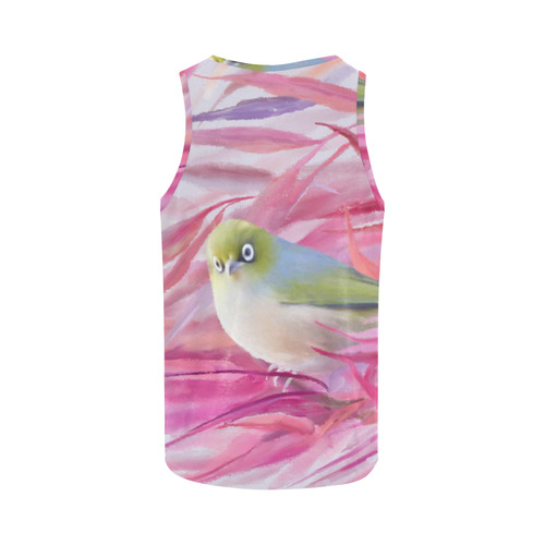 Cute SilverEye, angry bird watercolor All Over Print Tank Top for Men (Model T43)