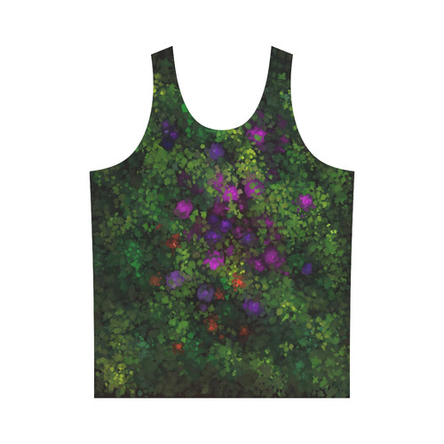 Wild Rose Garden, Oil painting. Red, purple, green All Over Print Tank Top for Men (Model T43)