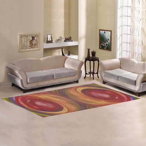 Earth Storm Art Rug Area Rug 9'6''x3'3''