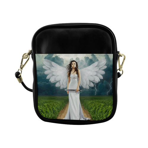 Beautiful Angel White Wings Landscape Sling Bag (Model 1627)