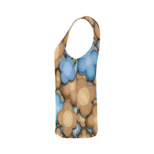 Brown and Blue pattern All Over Print Tank Top for Women (Model T43)