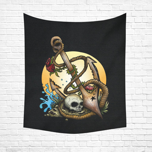 Anchored Cotton Linen Wall Tapestry 51"x 60"