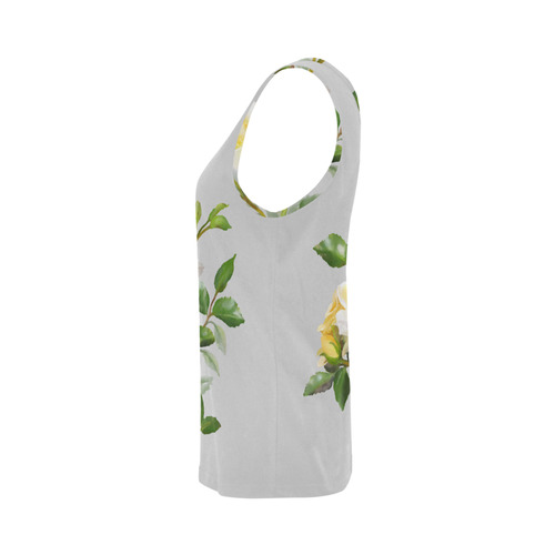 Yellow Rose, floral watercolor All Over Print Tank Top for Women (Model T43)