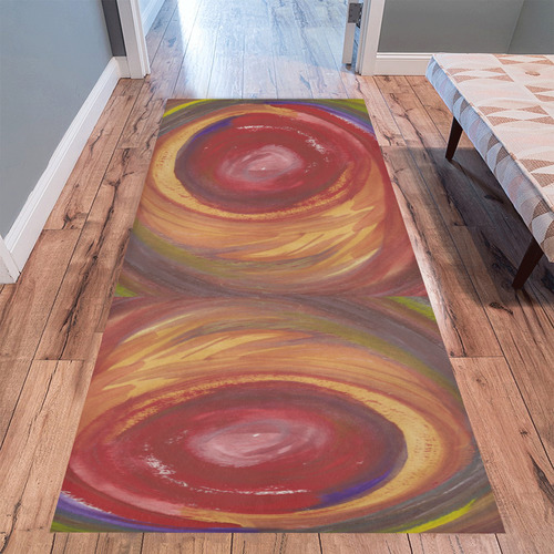 Earth Storm Art Rug Area Rug 9'6''x3'3''