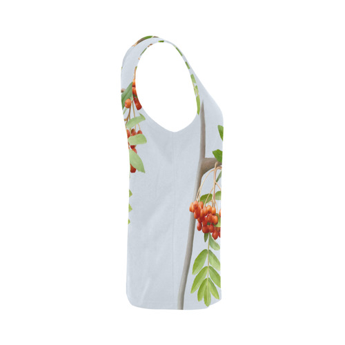 Rowan tree plant watercolor All Over Print Tank Top for Women (Model T43)