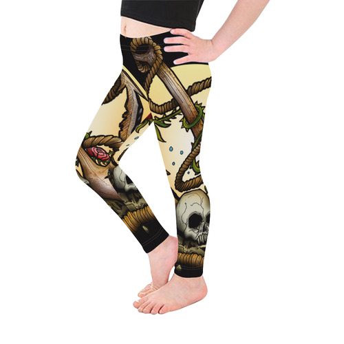 Anchored Kid's Ankle Length Leggings (Model L06)