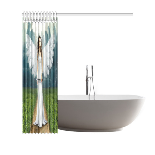 Beautiful Angel White Wings Landscape Shower Curtain 69"x70"