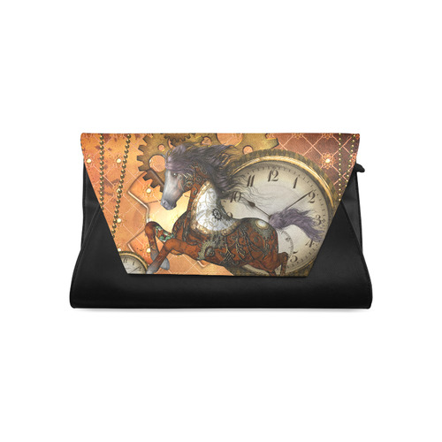 Steampunk, awesome steampunk horse Clutch Bag (Model 1630)