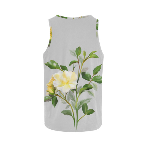 Yellow Rose, floral watercolor All Over Print Tank Top for Women (Model T43)