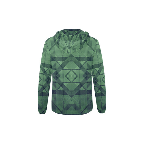 Sci-Fi Green Monster  Geometric design All Over Print Full Zip Hoodie for Kid (Model H14)