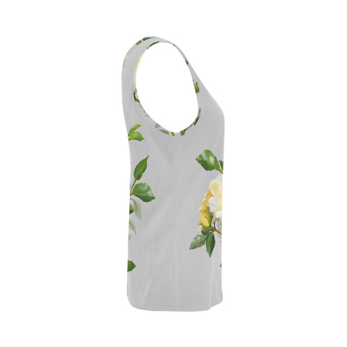 Yellow Rose, floral watercolor All Over Print Tank Top for Women (Model T43)