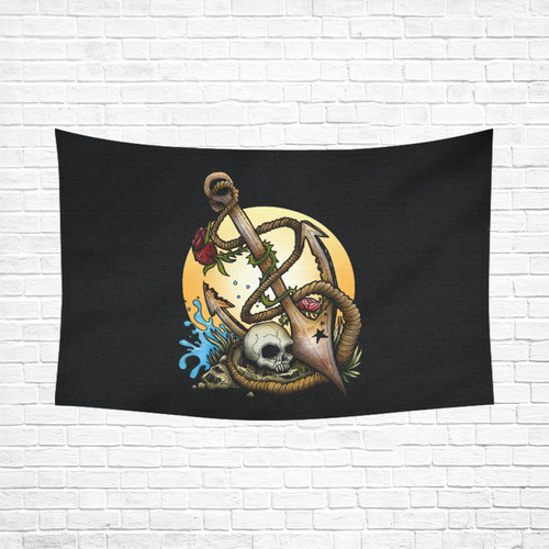 Anchored Cotton Linen Wall Tapestry 90"x 60"