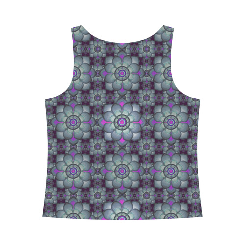 Hot Pink, teal pattern All Over Print Tank Top for Women (Model T43)