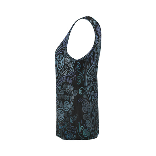 3D psychedelic ornaments blue All Over Print Tank Top for Women (Model T43)