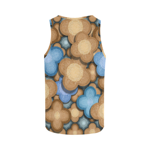 Brown and Blue pattern All Over Print Tank Top for Women (Model T43)