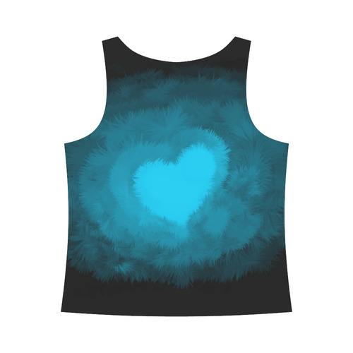 Blue Fluffy Heart, Valentine All Over Print Tank Top for Women (Model T43)